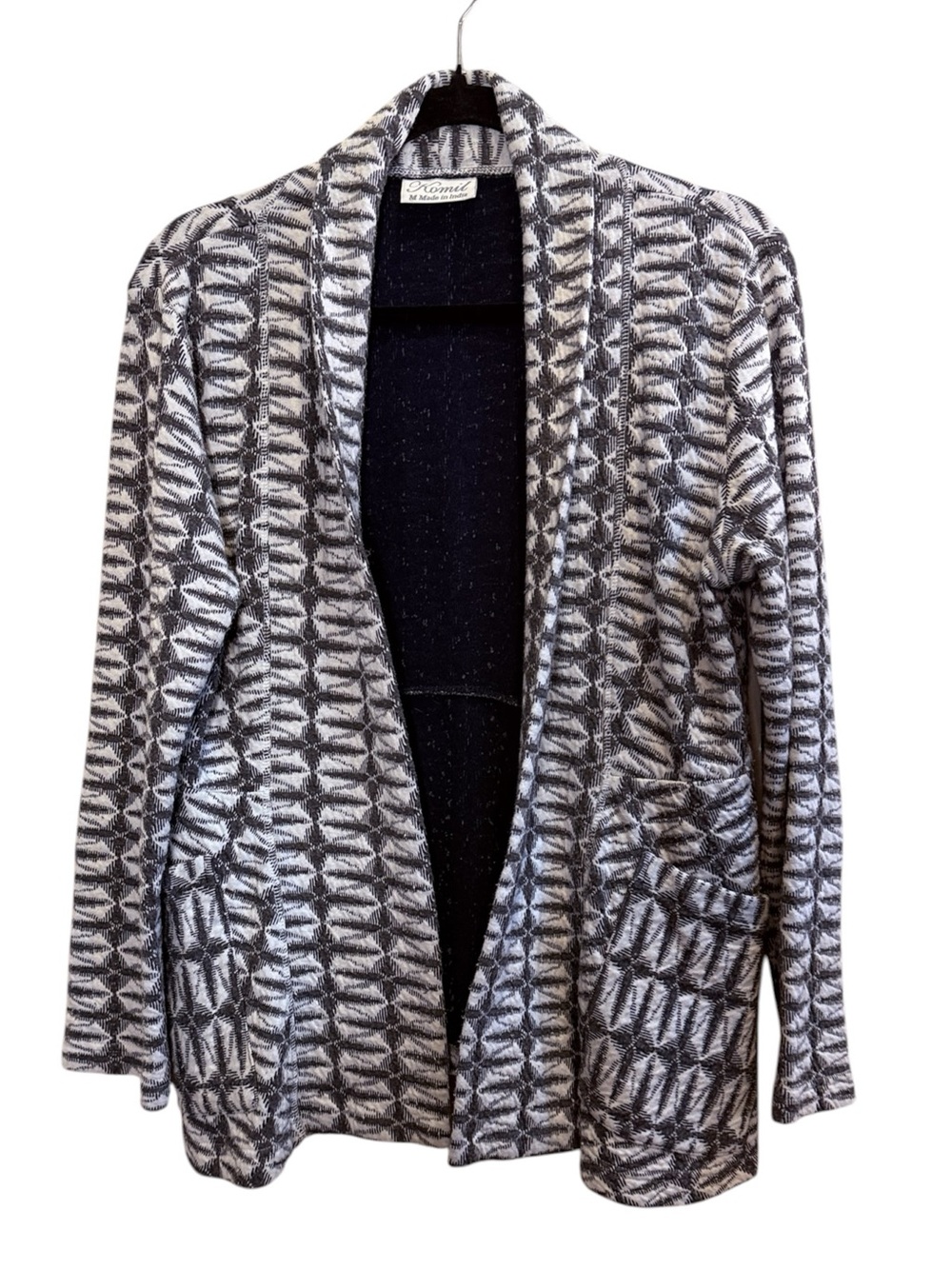 Komil Women’s Cotton Pebble Weave Open Front Lagenlook Cardigan Sz M